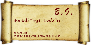 Borbényi Iván névjegykártya