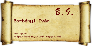 Borbényi Iván névjegykártya