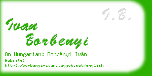 ivan borbenyi business card