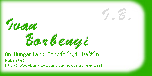 ivan borbenyi business card